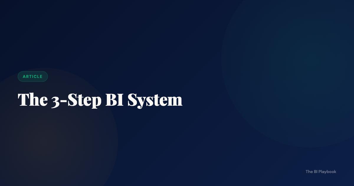 The 3-Step BI System for Small Business | The BI Playbook